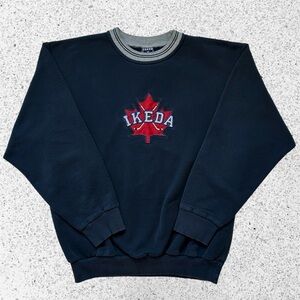 Vintage 90s Ikeda Hockey Maple Leaf Crewneck Small